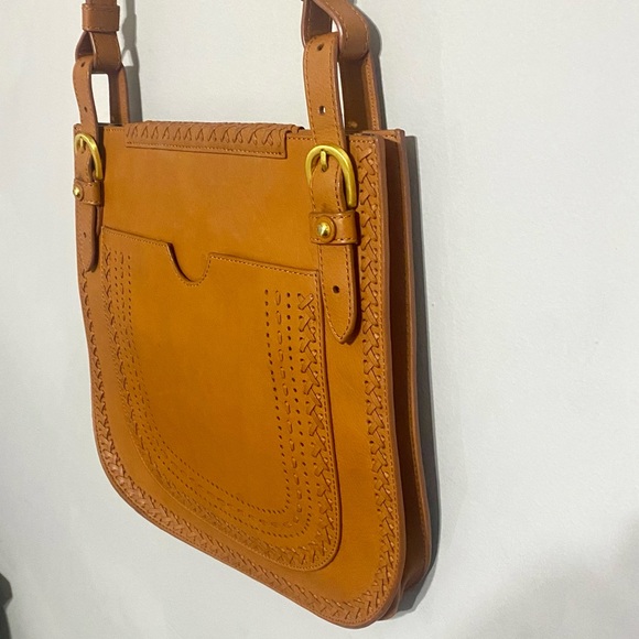 NEW Anthropologie Jasper & Jeera Peyson SaddleBag Leather Brown Crossbody - Picture 15 of 16